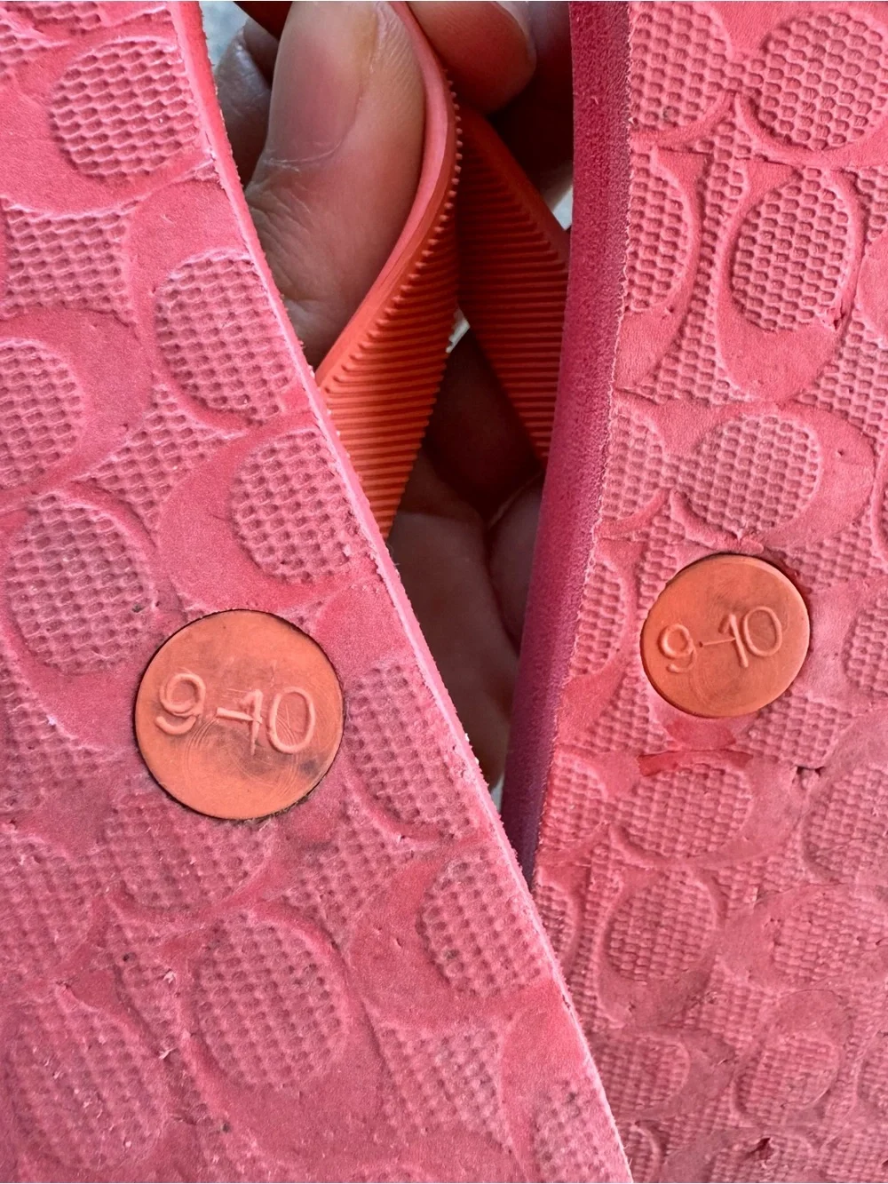Coach Coral Polka Dot Flip Flop Sandals